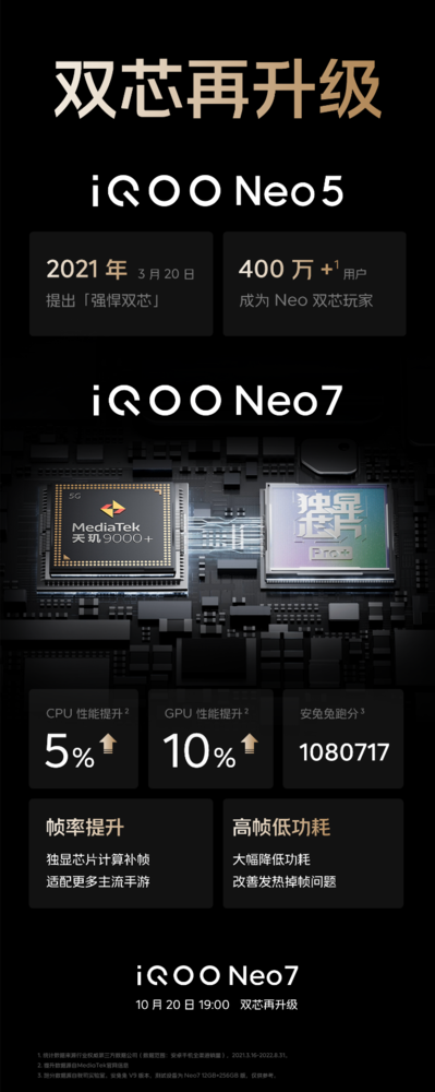 iQOO Neo7“硬核双芯”亮相